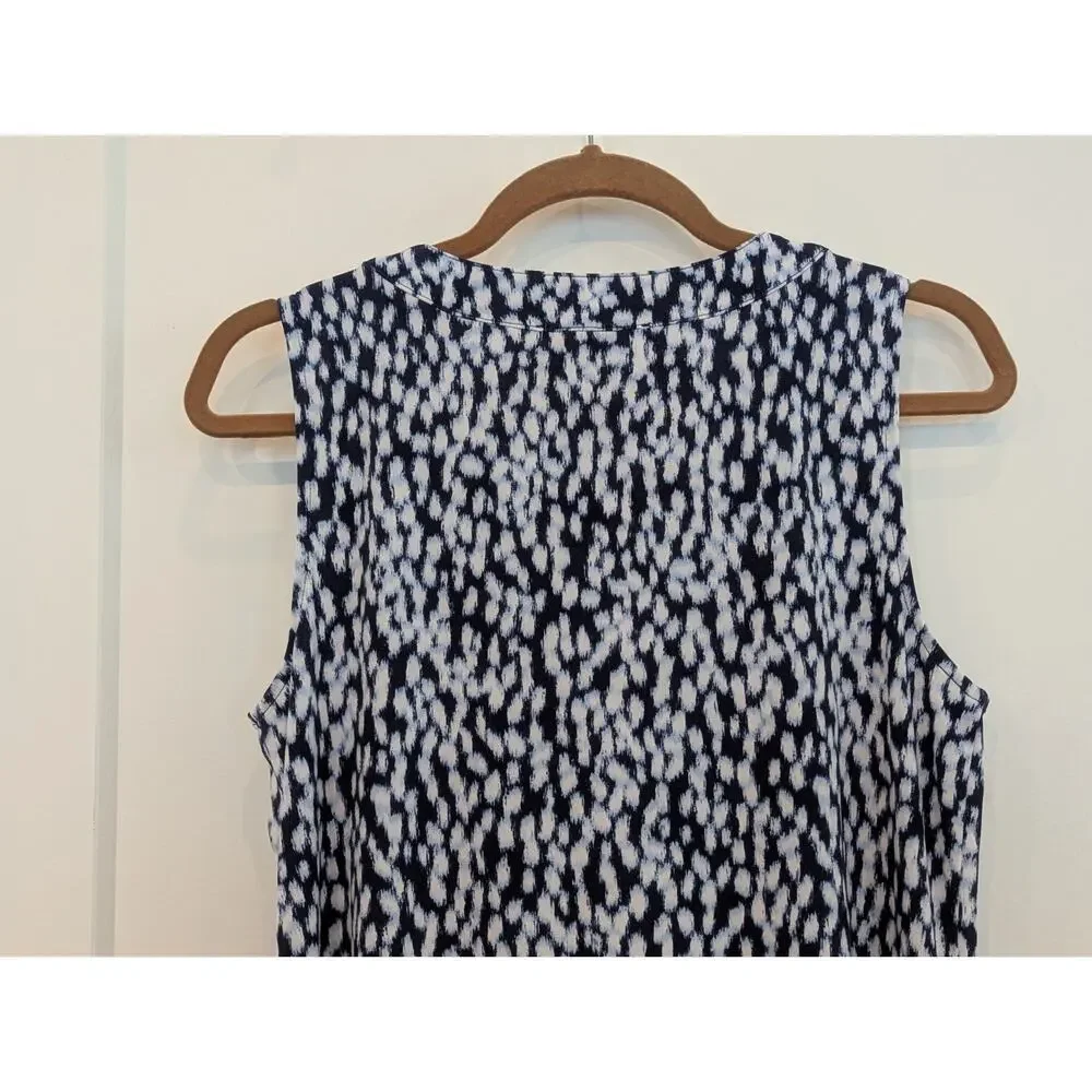 NWT Michael Kors Dress M Short Blue Lace Up Grommet Shift Mini Sleeveless